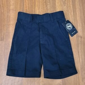 ASW Boys Size 4 School Uniform Shorts Navy Blue Cotton Adjustable Waist